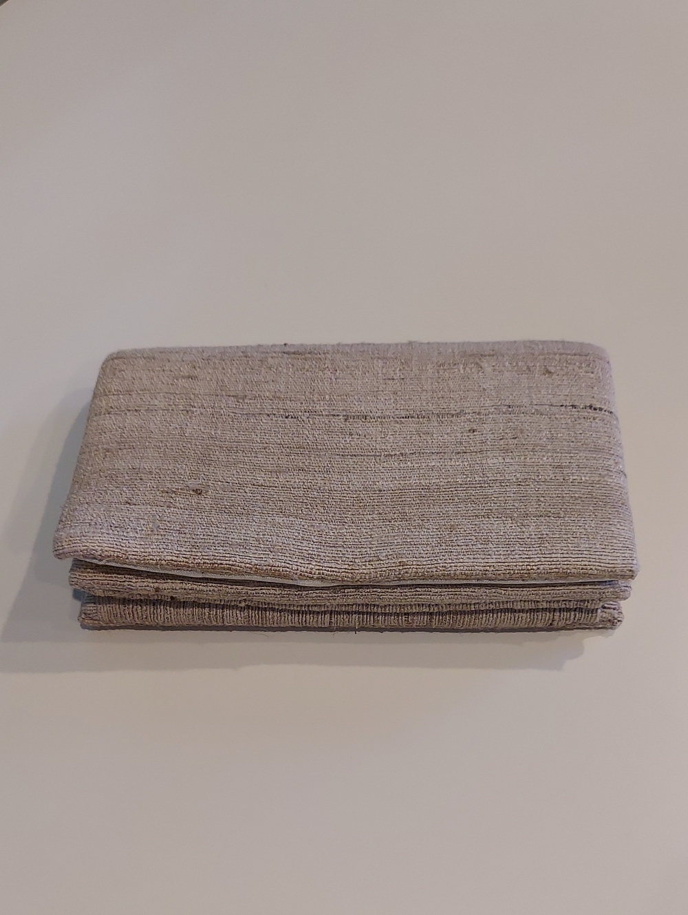 Vintage 80s Beige Textured Fold-Over Clutch